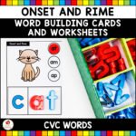 CVC Onset and Rime Task Cards and Worksheets – United Teaching