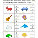 English – Preschool: Initial Sound Worksheet 1 (Color) | WWF