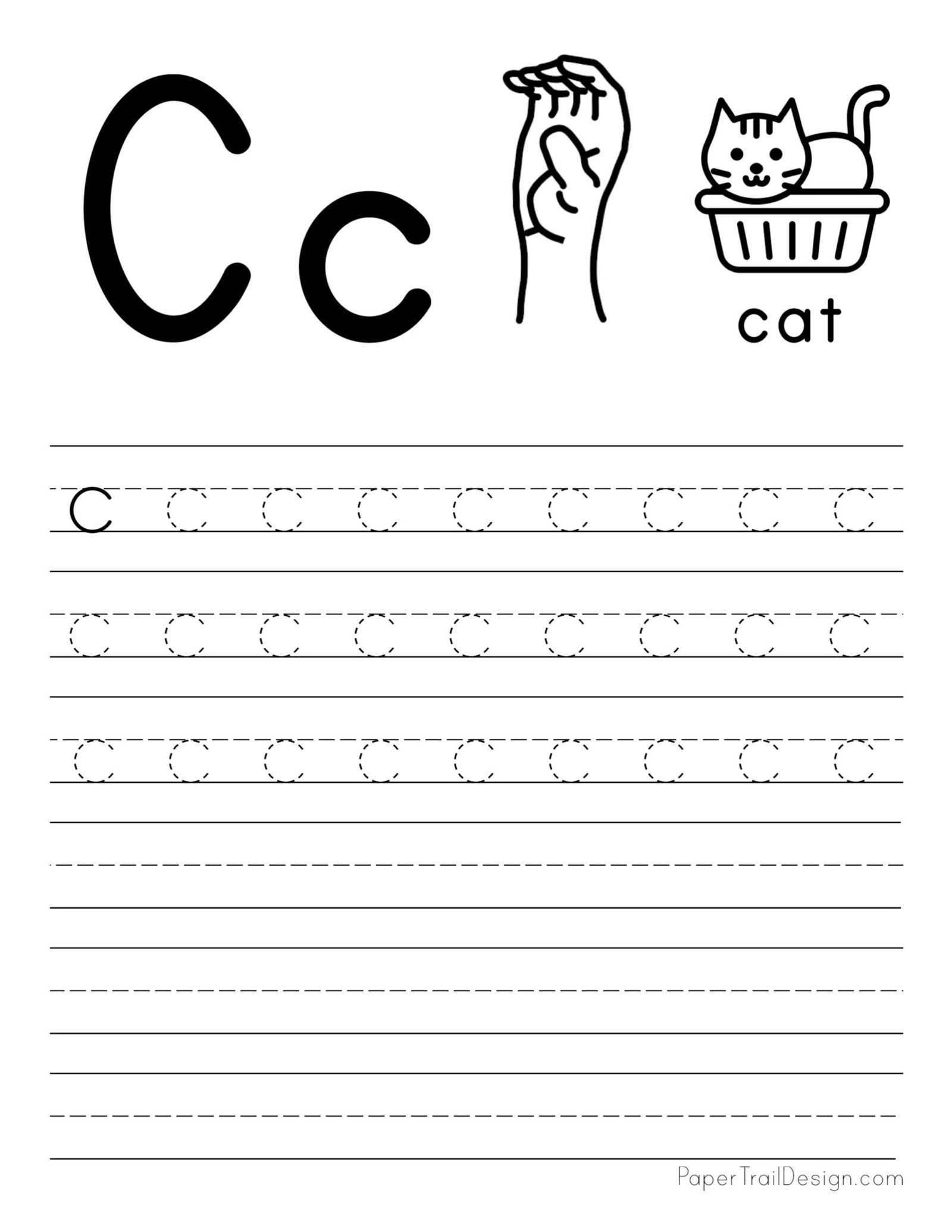 Lowercase Letter C Tracing Sheet - Printable Form, Templates and Letter Lowercase Letter C Tracing Sheet - Printable Form, Templates and Letter