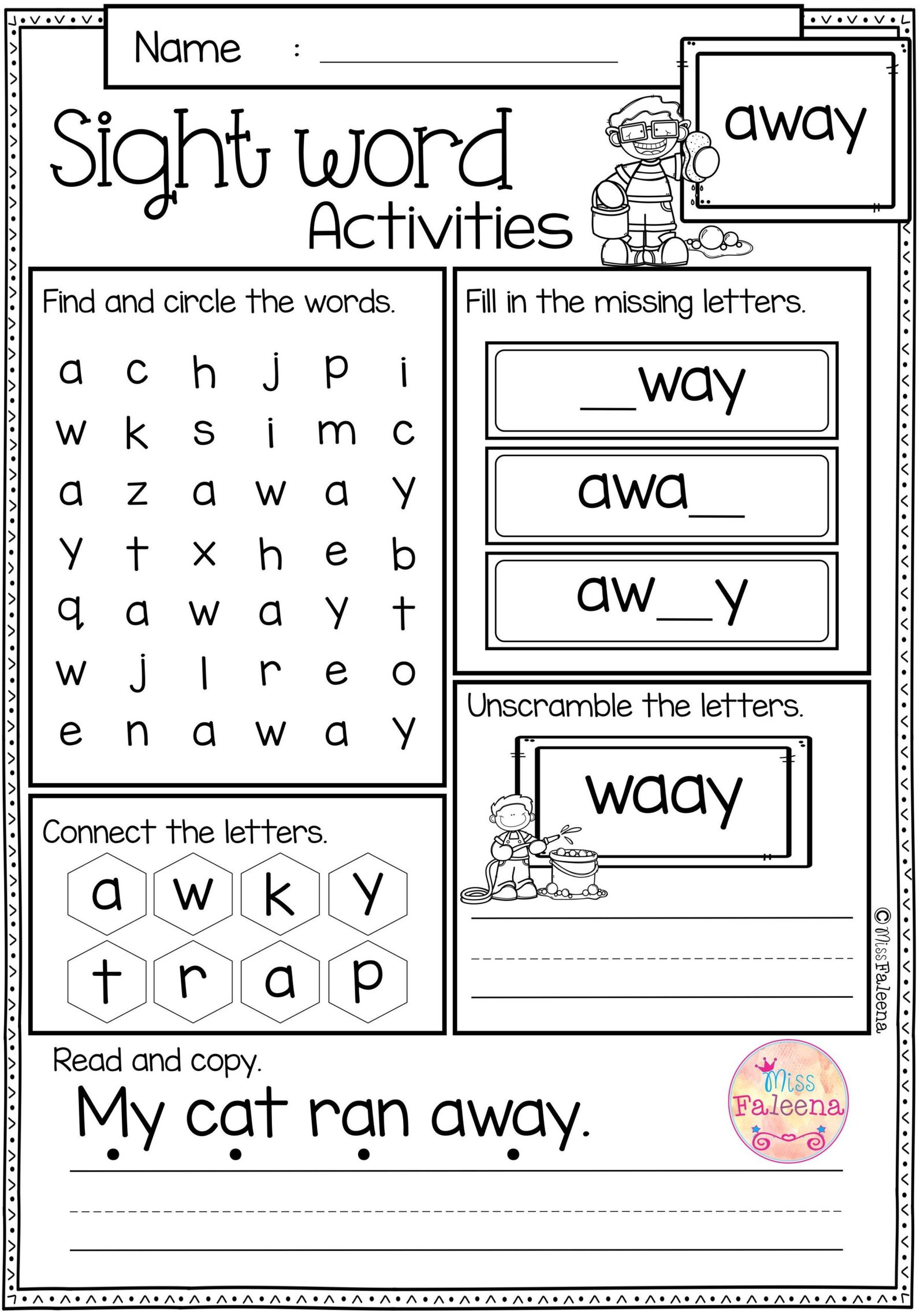 First Grade Sight Word Worksheets Free – Kidsworksheetfun
