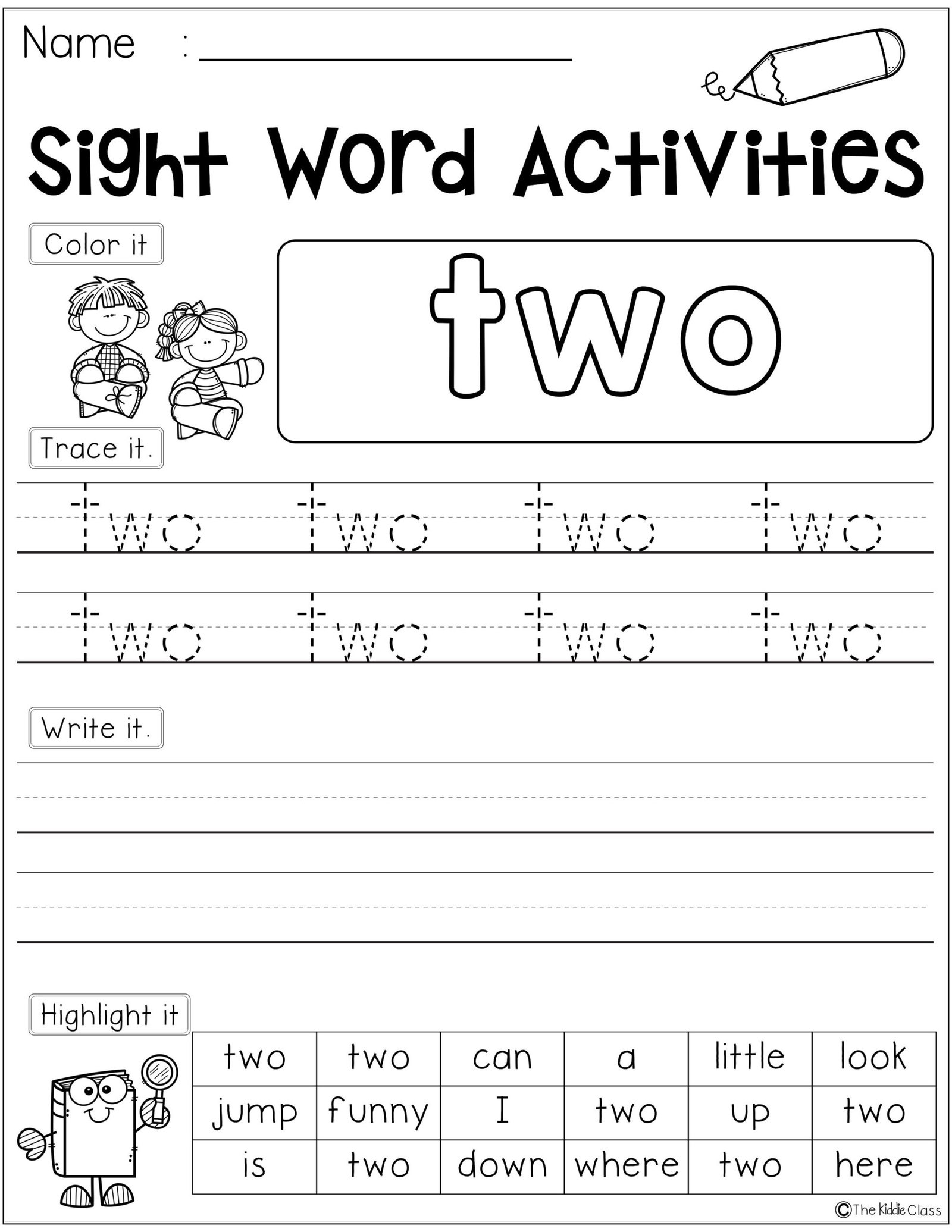 Free Printable Sight Word Activity Worksheets Free Printable Sight Word Activity Worksheets