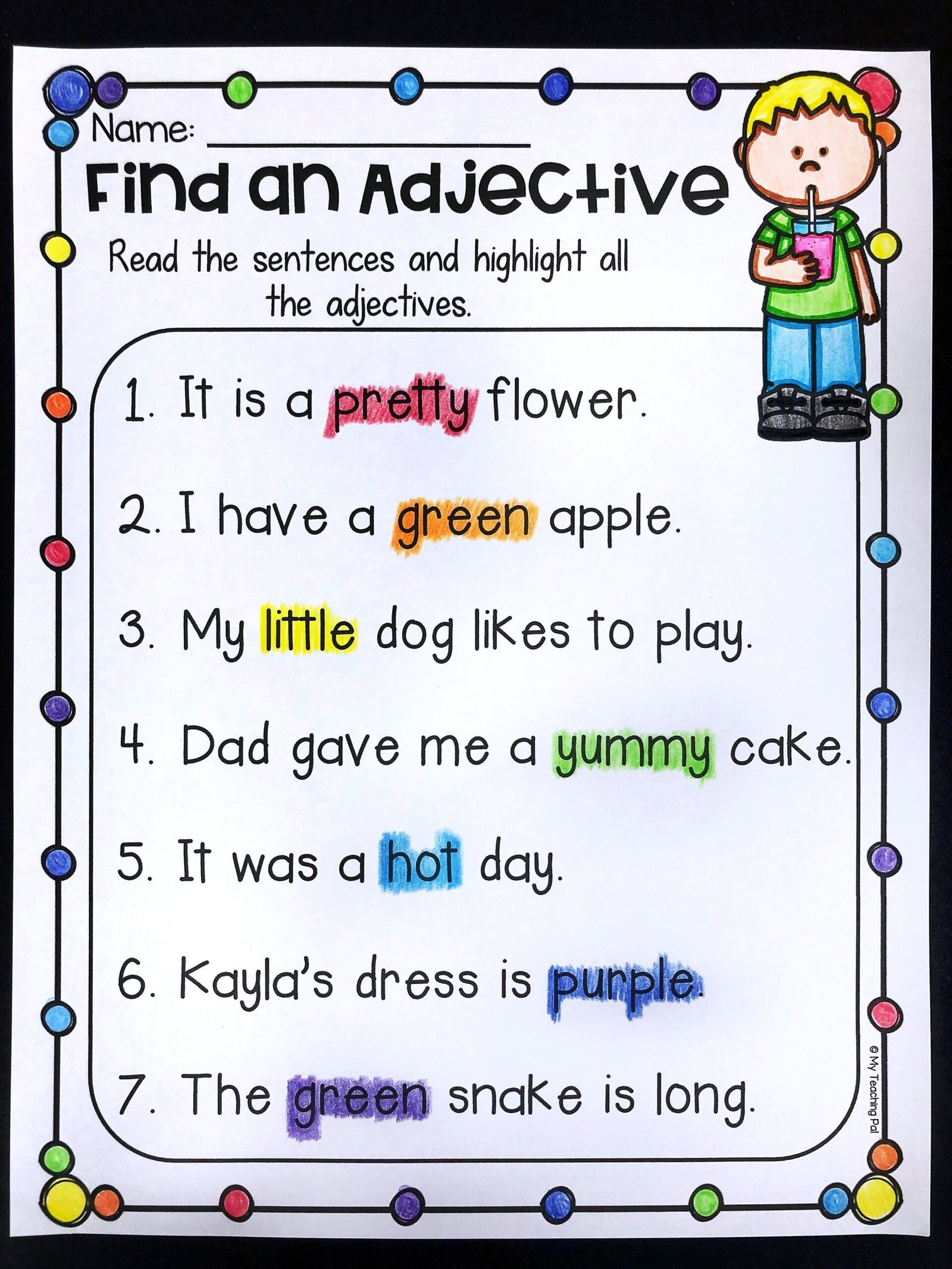 Adjectives Verbs And Nouns Worksheet Adjectives Verbs And Nouns Worksheet