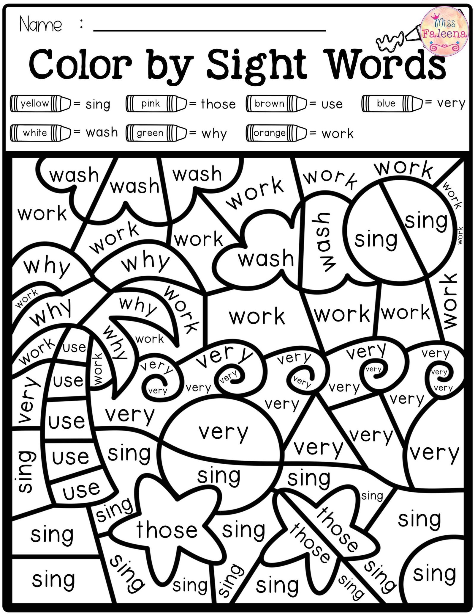Kindergarten Free Printable Color By Sight Word - Printable Word Searches Kindergarten Free Printable Color By Sight Word - Printable Word Searches