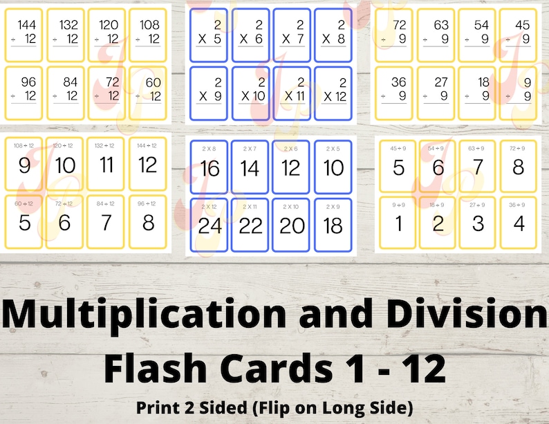 Jumbo Visual Multiplication Cards - 169 Piece Math Flash Cards Set With Pictures For Kids Learning