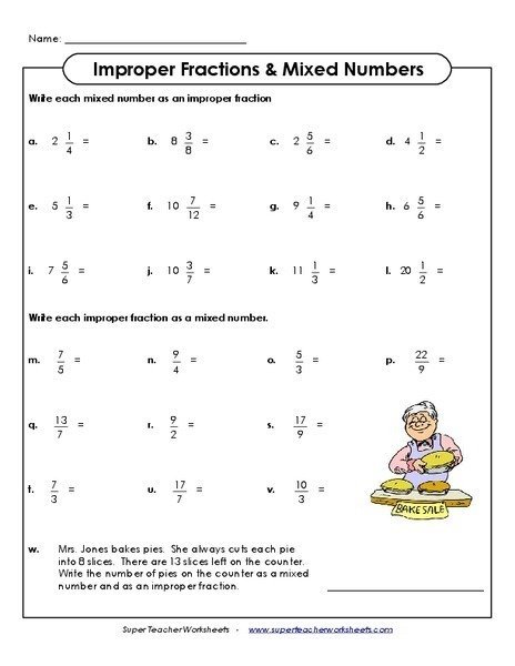 Improper Fractions To Mixed Numbers Worksheets 4th Grade - Worksheets ...