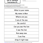 End Sentence Punctuation Worksheets End of Sentence Punctuation, Printable Worksheets. EnchantedLearning.com