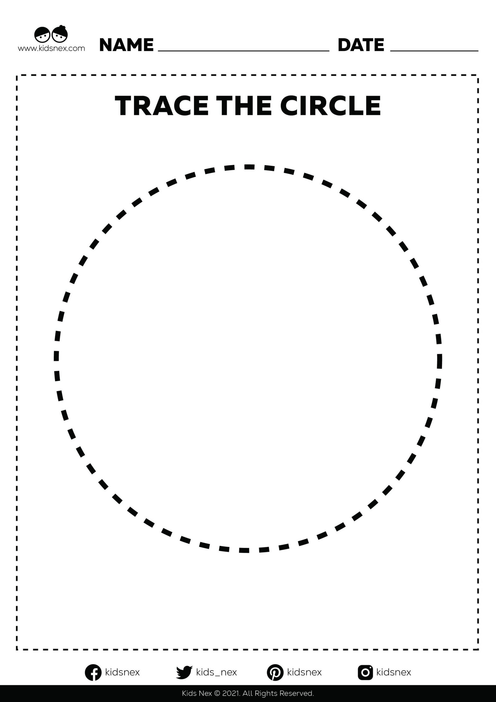 Trace and Circle - PDF Printable | www.kidsnex.com