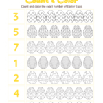 Count & Color Easter Eggs Worksheets for Kids – Kidpid
