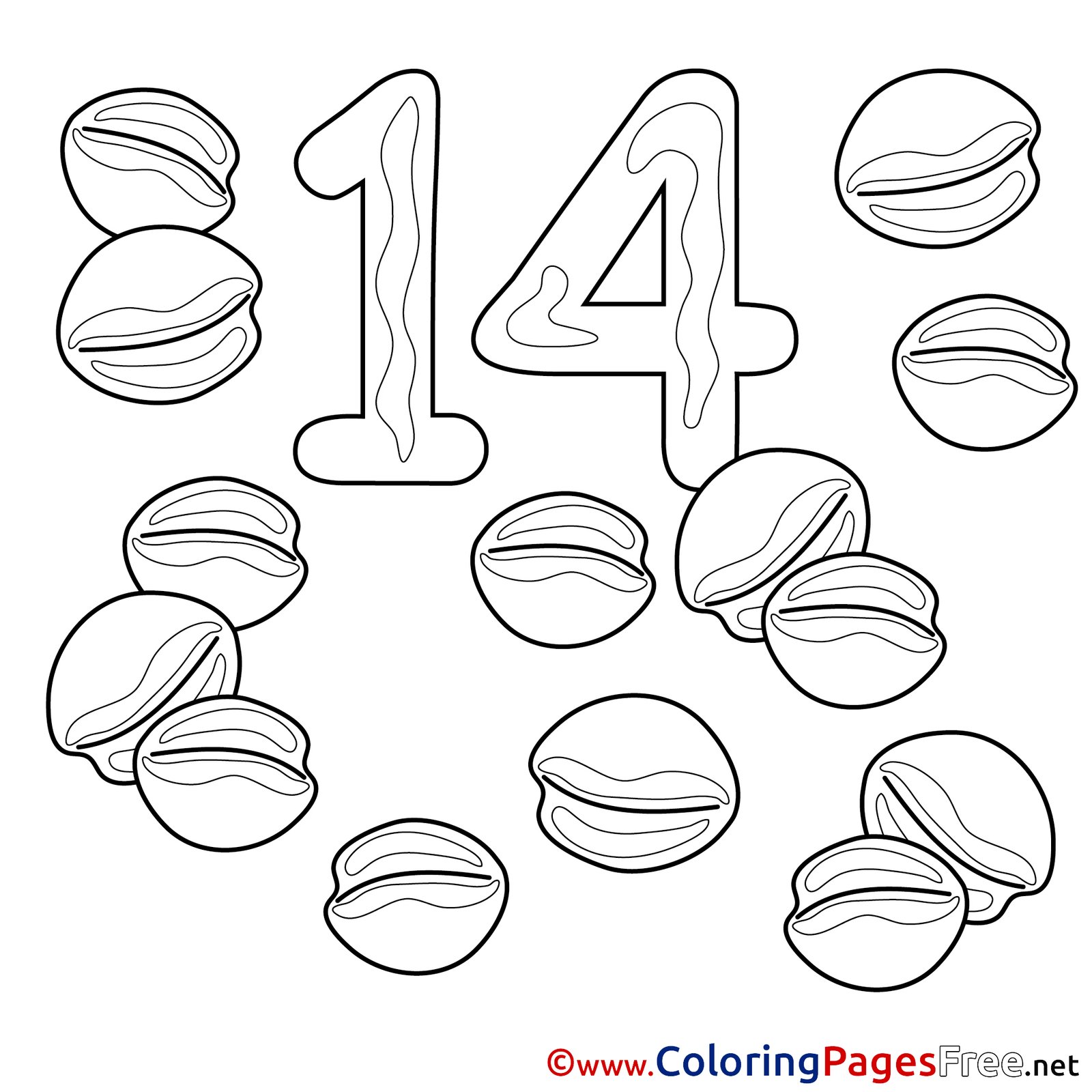 14 Nuts free Numbers Coloring Sheets 14 Nuts free Numbers Coloring Sheets