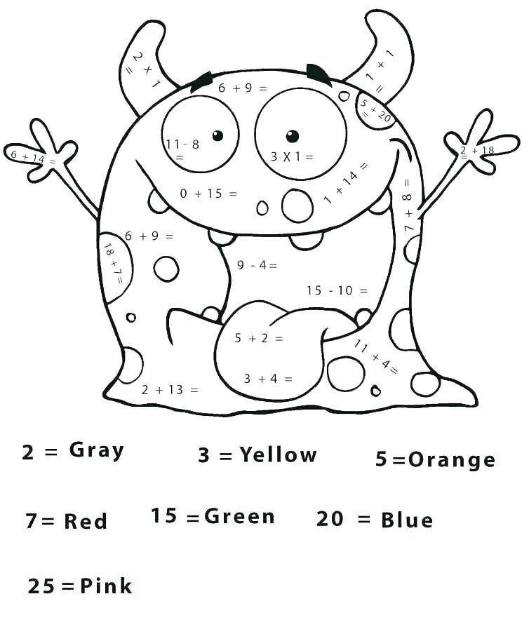 Monster For Coloring By Numbers Coloring Page - Free Printable Coloring ...