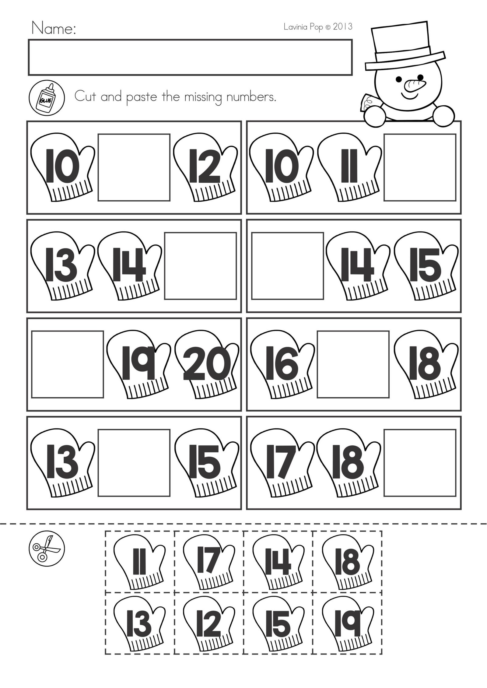Winter Math Worksheet Printable