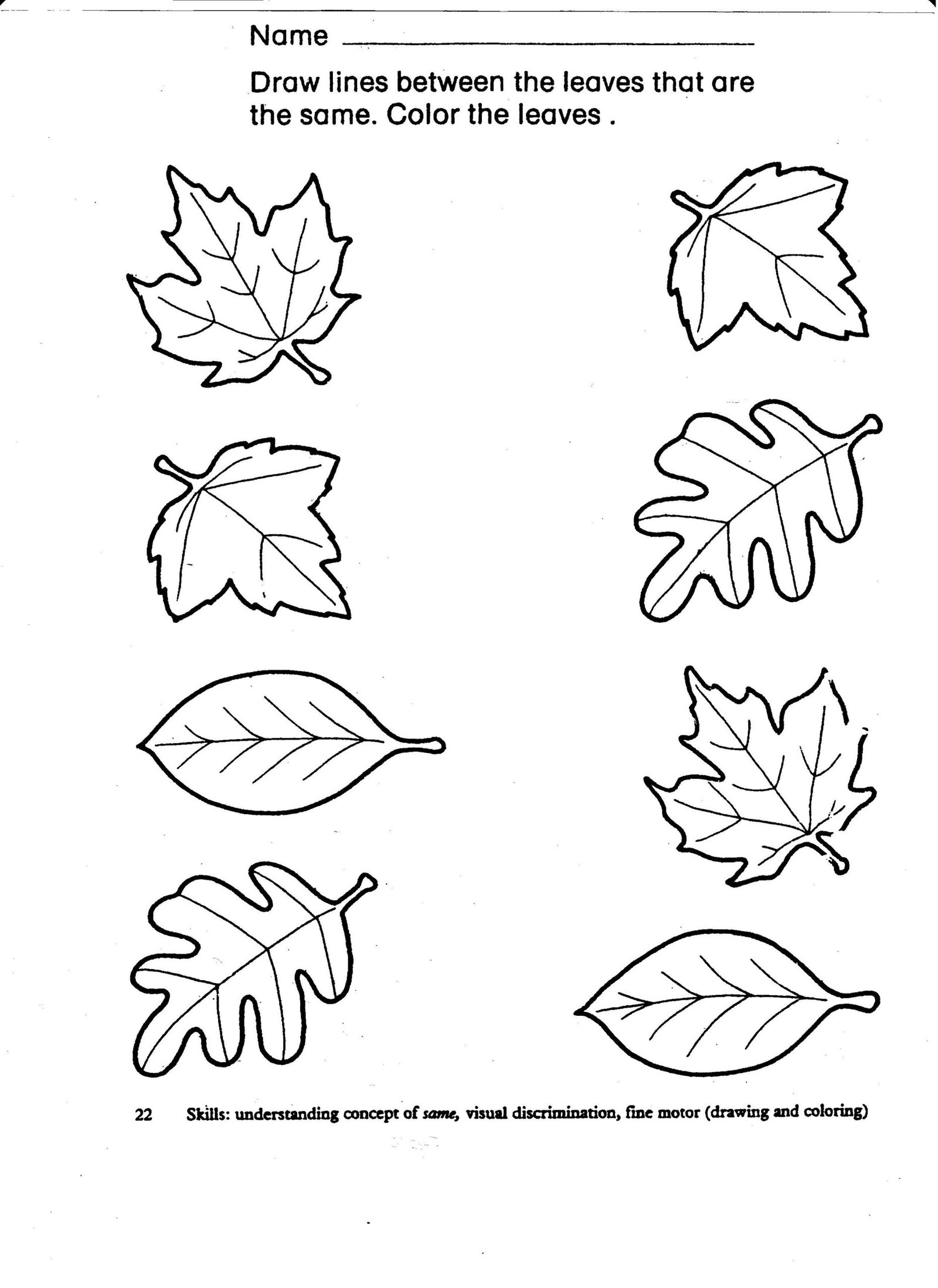 Fall Pattern Worksheet For Kindergarten