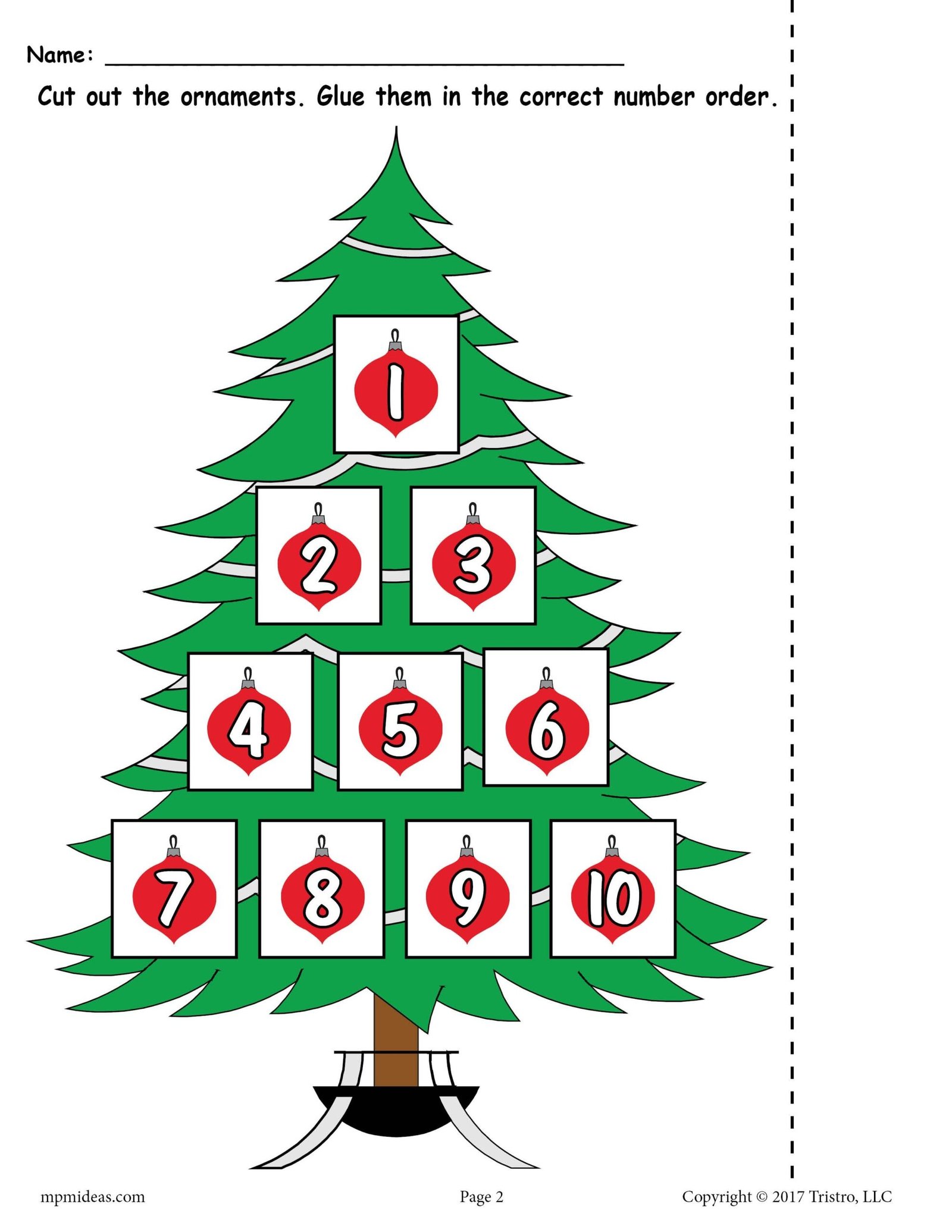 This fun Christmas themed number ordering worksheet will help your ...