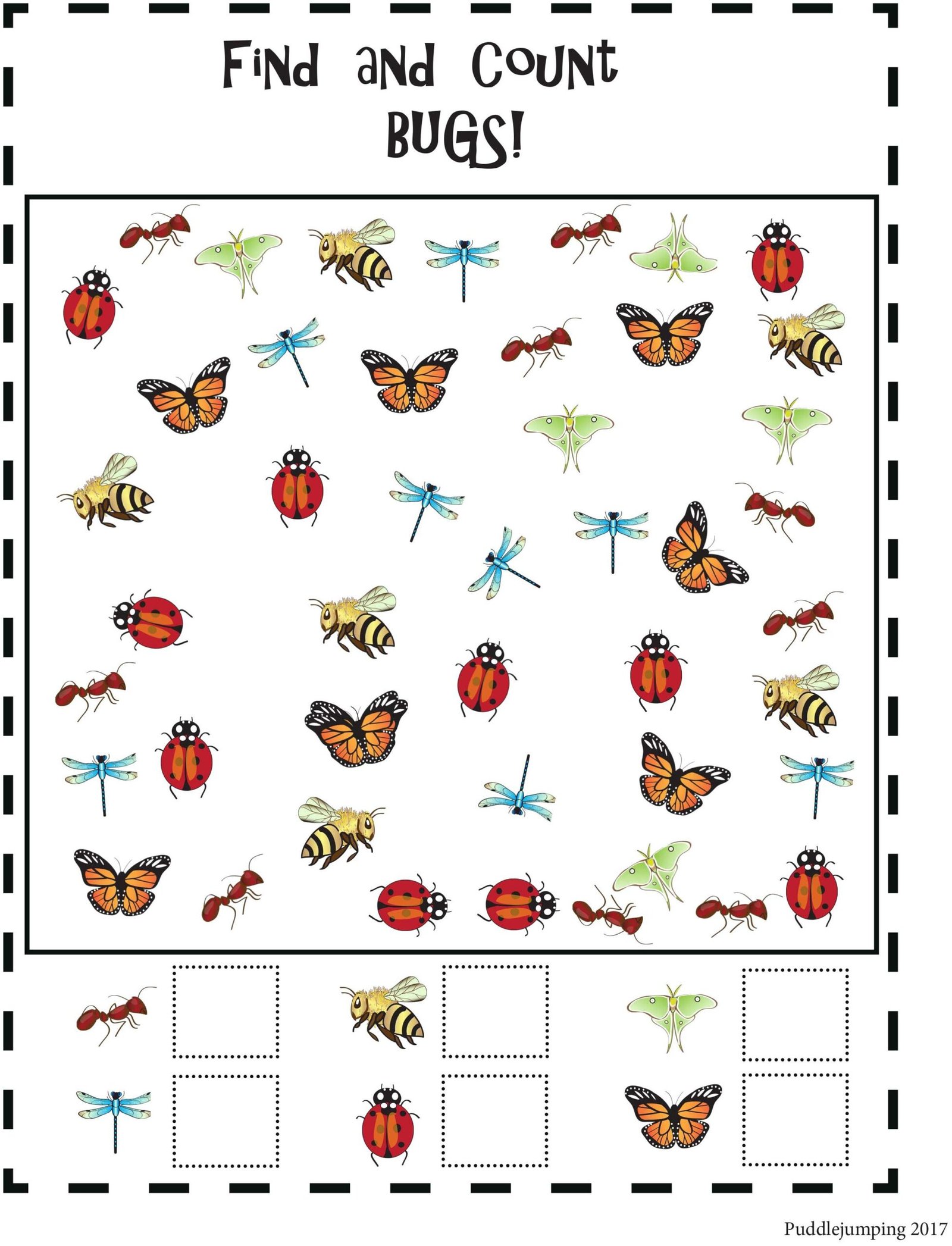 Fun with Bugs! Find and Count, Count and Color, Following Directions ...