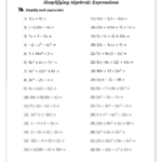SOLUTION: Simplifying algebraic expressions worksheet – Studypool