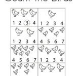 Counting Worksheets - Number Four - Birds Theme Count the Birds Coloring Page – Twisty Noodle | Birds kindergarten …