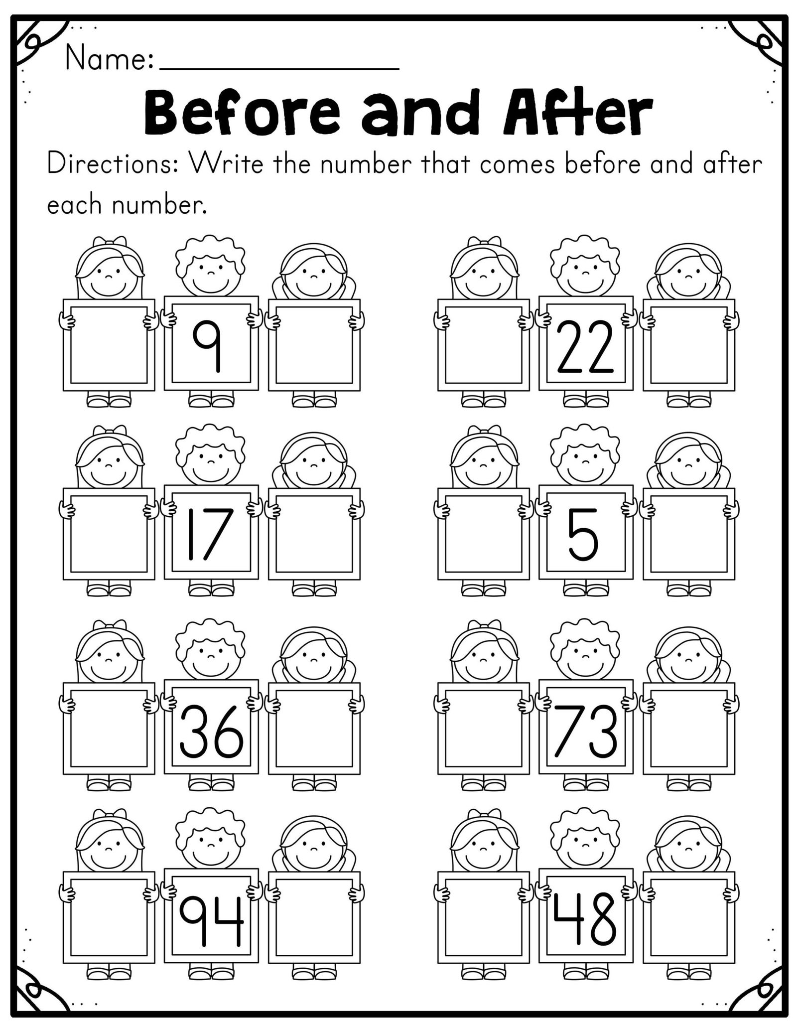 Before and After and Comparing Numbers Worksheets | Made By Teachers ...
