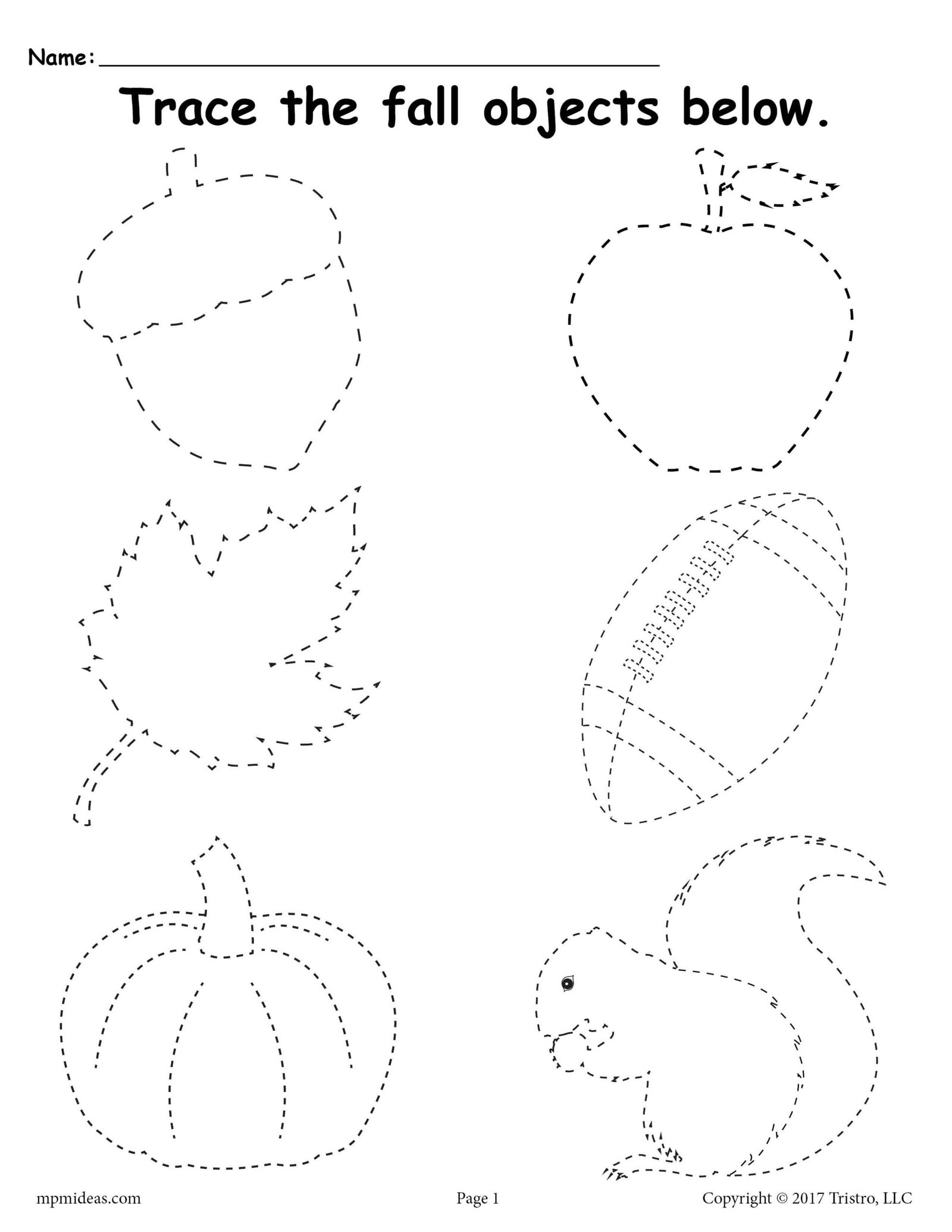 FREE Printable Fall Tracing Worksheet! Fall Preschool Activities ... FREE Printable Fall Tracing Worksheet! Fall Preschool Activities ...