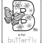 Letter B Is For Butterfly Worksheets Letter B is for Butterfly Trace and Color Printable Spring Summer FREE …