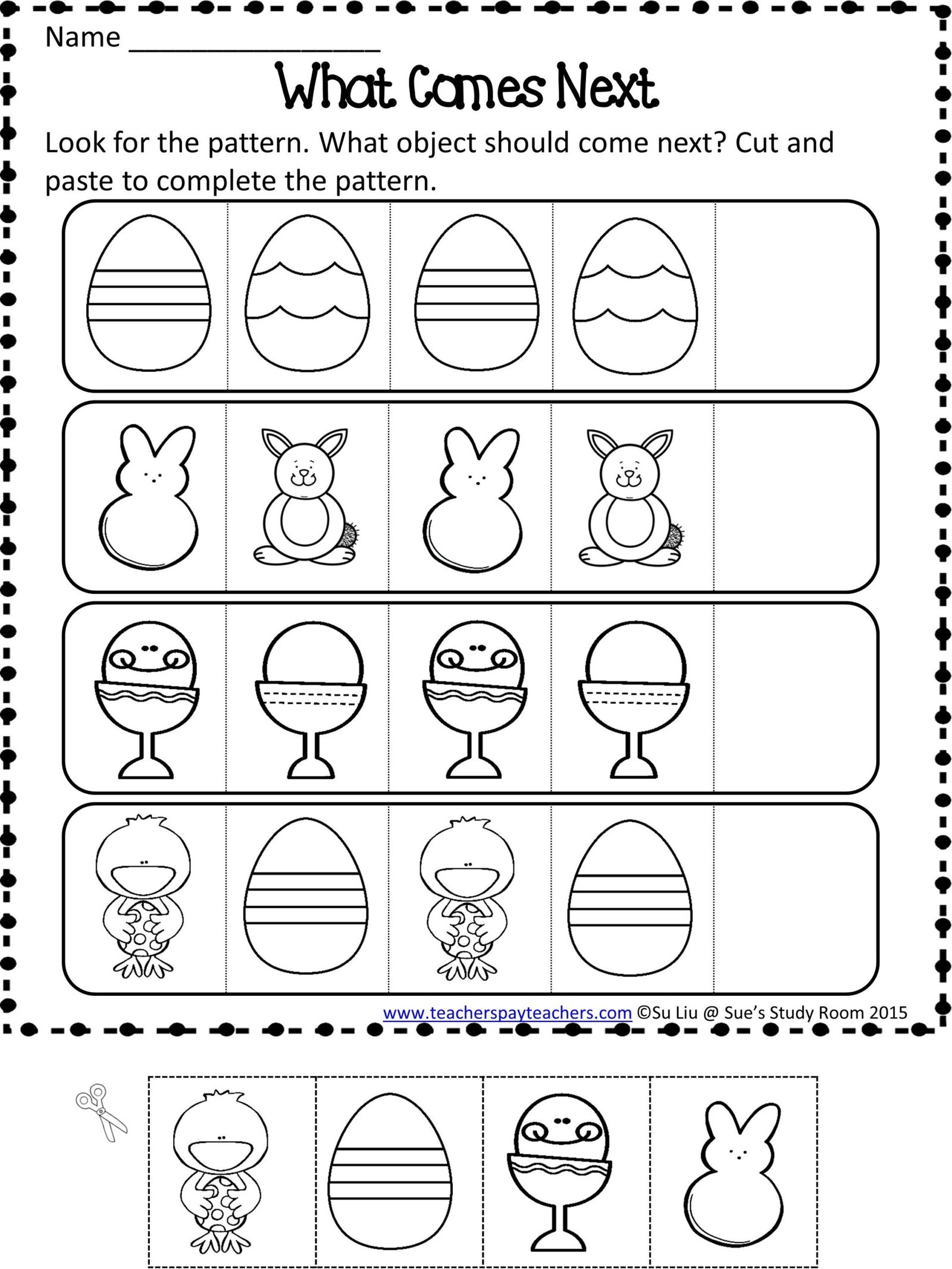 Easter Patterns Worksheets | Easter, Patterns and Math
