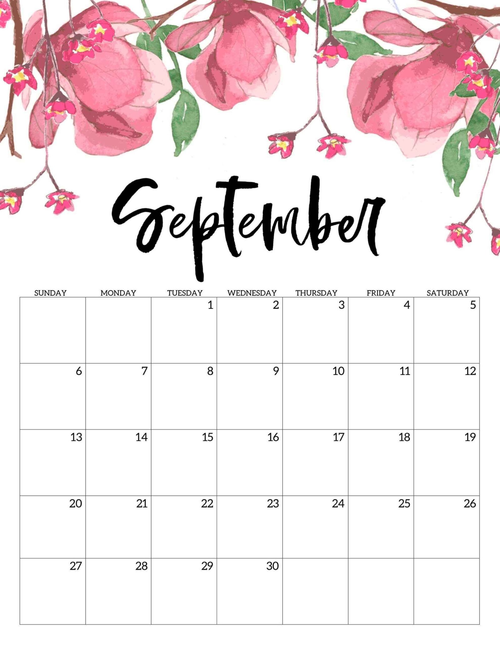 use this floral printable calendar for 2024 to stay organized but also ...