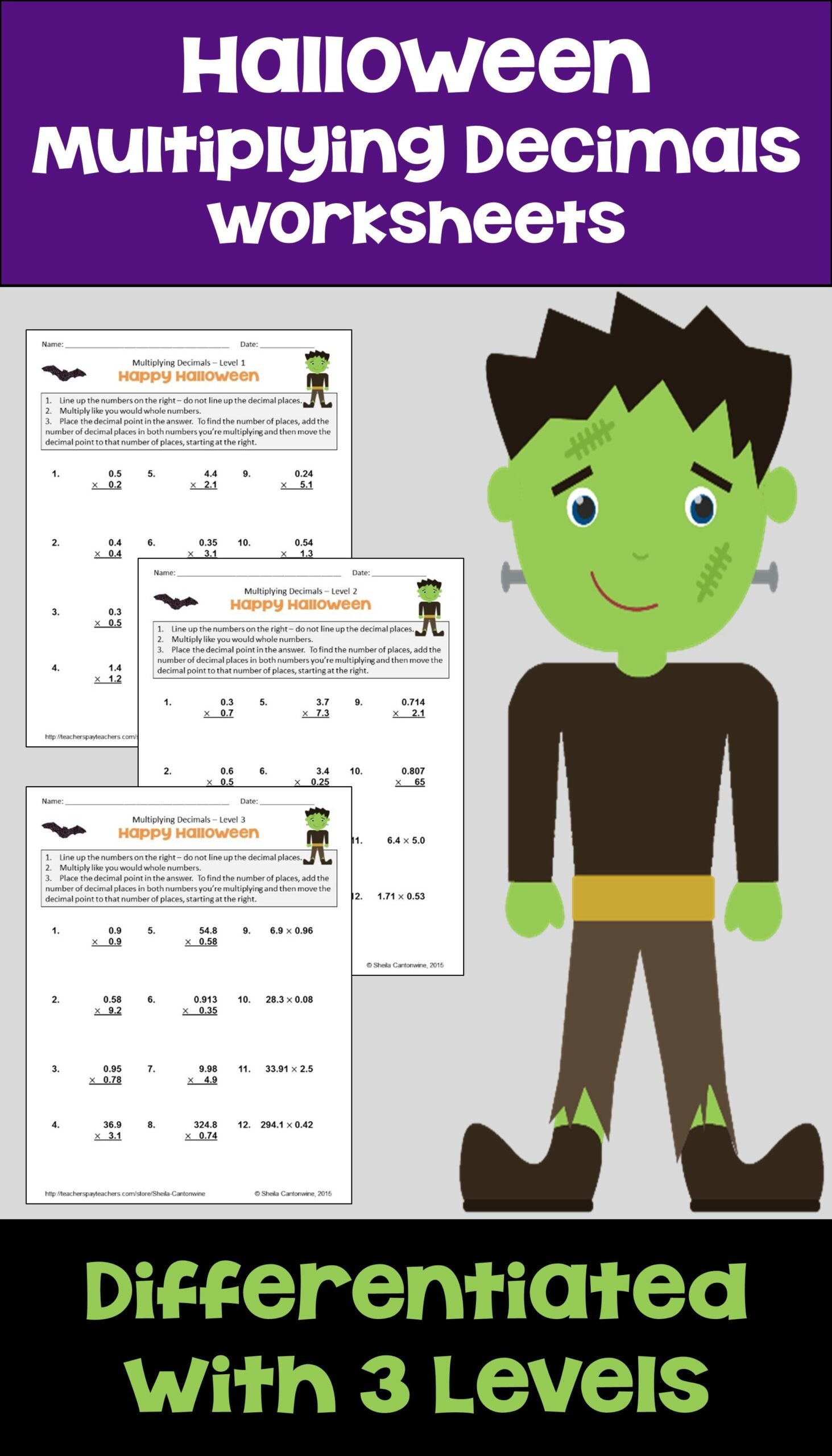 Halloween math is fun for kids with these printable decimal worksheets ... Halloween math is fun for kids with these printable decimal worksheets ...