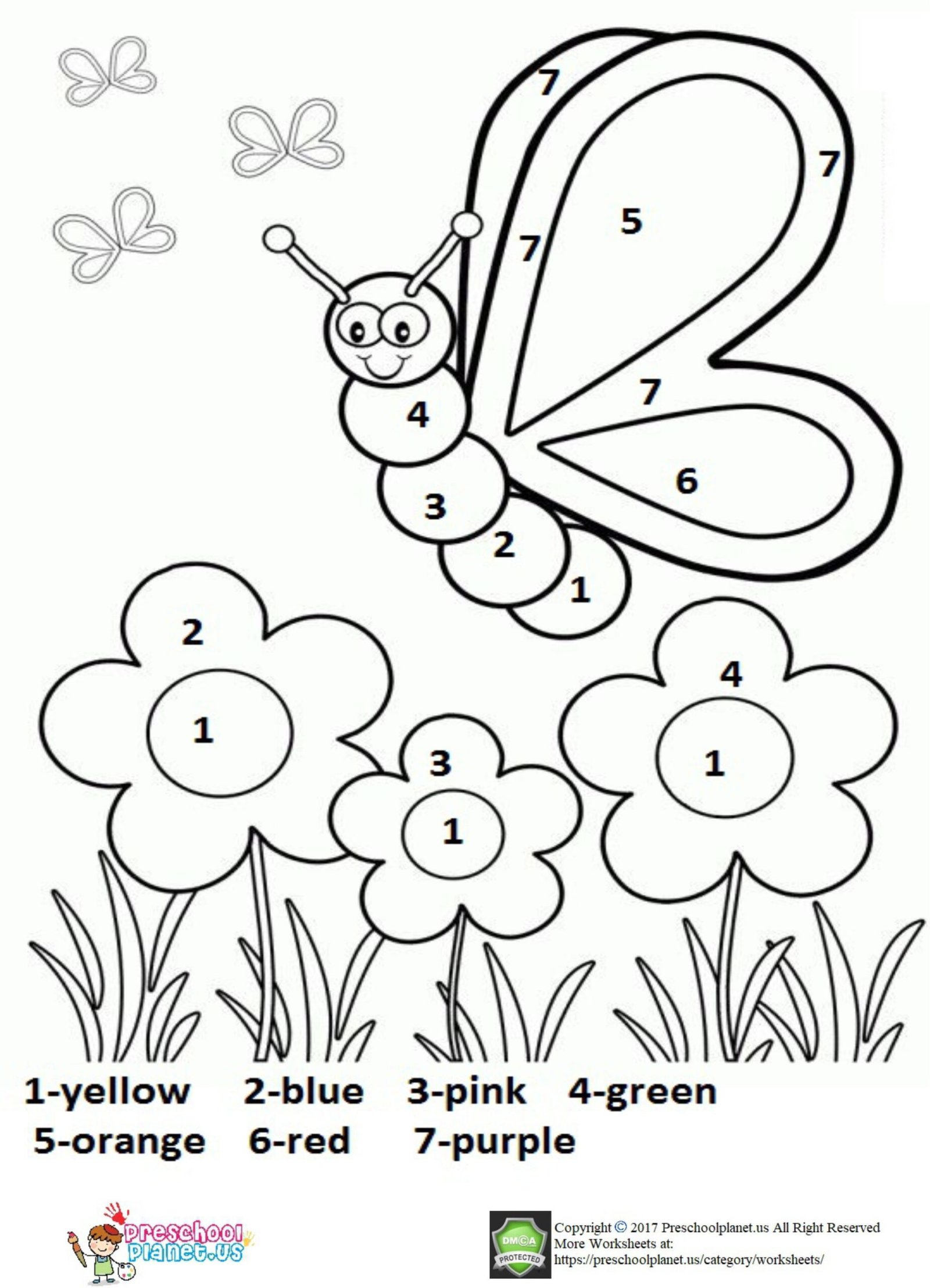 Spring Color By Number Worksheet