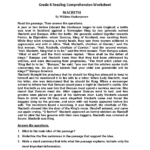 Free Printable 8th Grade Reading Comprehension Worksheets Eighth Grade Reading Comprehension Worksheet