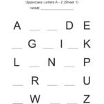 Write Missing Letters (A-Z) Worksheets for Kindergarten