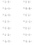 Adding and Subtracting Fractions Worksheets with Answer Key
