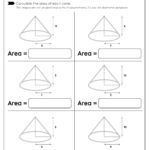 Cone Worksheets Area of a Cone – Free worksheet for kids – SKOOLGO