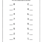 Before and After number Worksheets
