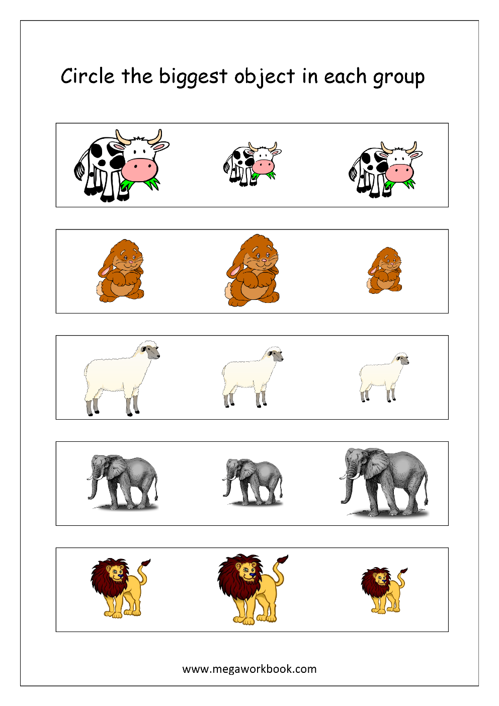 Big and Small Worksheets - Size Comparison Worksheets For Preschool ... Big and Small Worksheets - Size Comparison Worksheets For Preschool ...