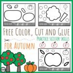 Color Cut Glue Scissor Practice for Fall – Your Therapy Source