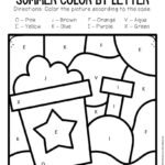 Color by Capital Letter Summer Preschool Worksheets – The Keeper of the …