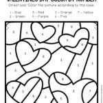 Color by Number Valentine’s Day Preschool Worksheets