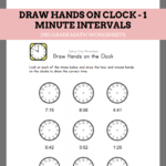 Draw Hands On Clock - One Minute Intervals Draw-Hands-on-Clock-1-Minute-Intervals | Worksheets Free