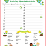Earth Day Alphabetical Order Worksheet – Classroom Star Worksheets