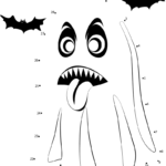Halloween Ghost dot to dot printable worksheet – Connect The Dots