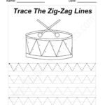 Trace the Zig Zag Lines – free printable Worksheets – funwithworksheets