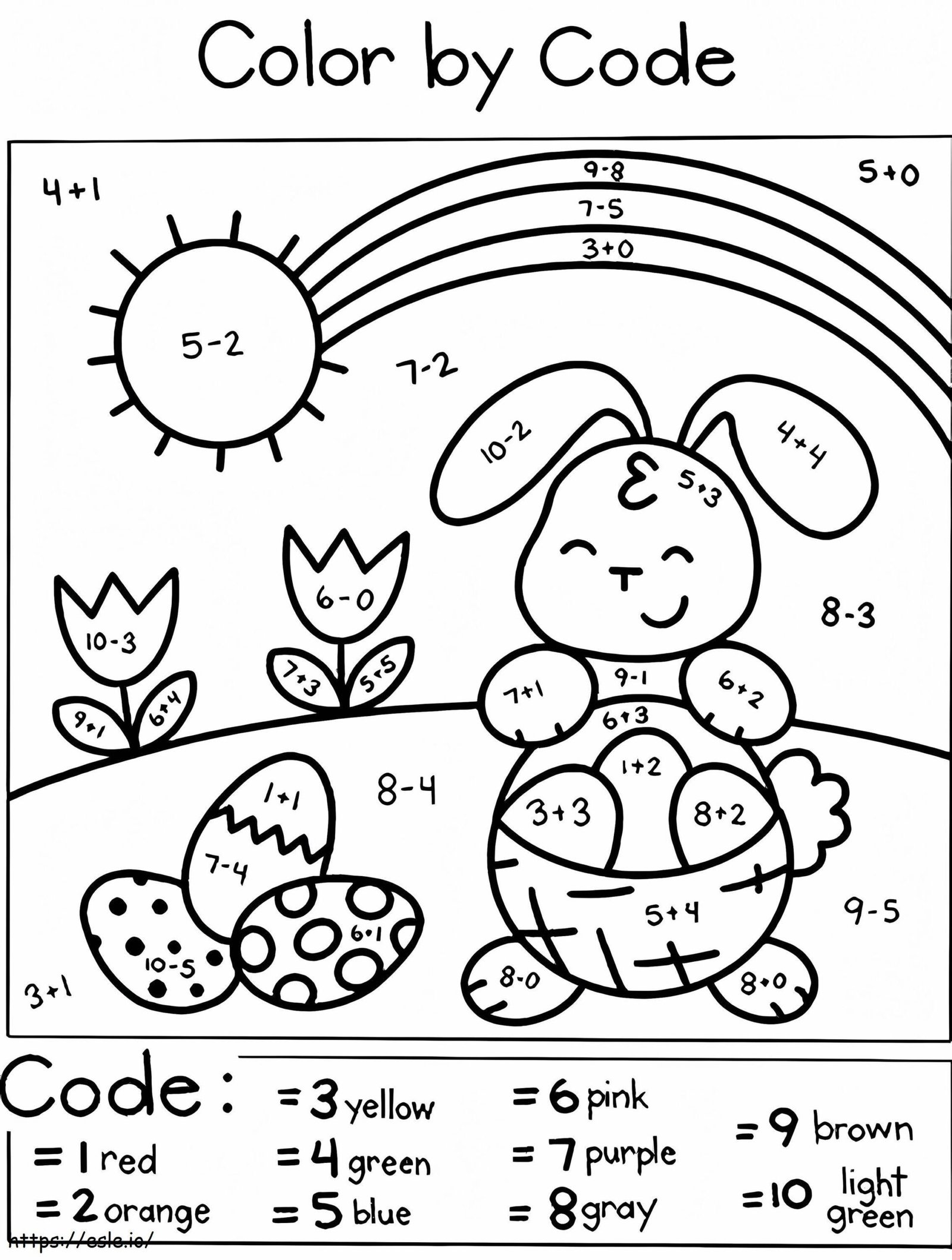 Lovely Easter Bunny Color By Number coloring page Lovely Easter Bunny Color By Number coloring page