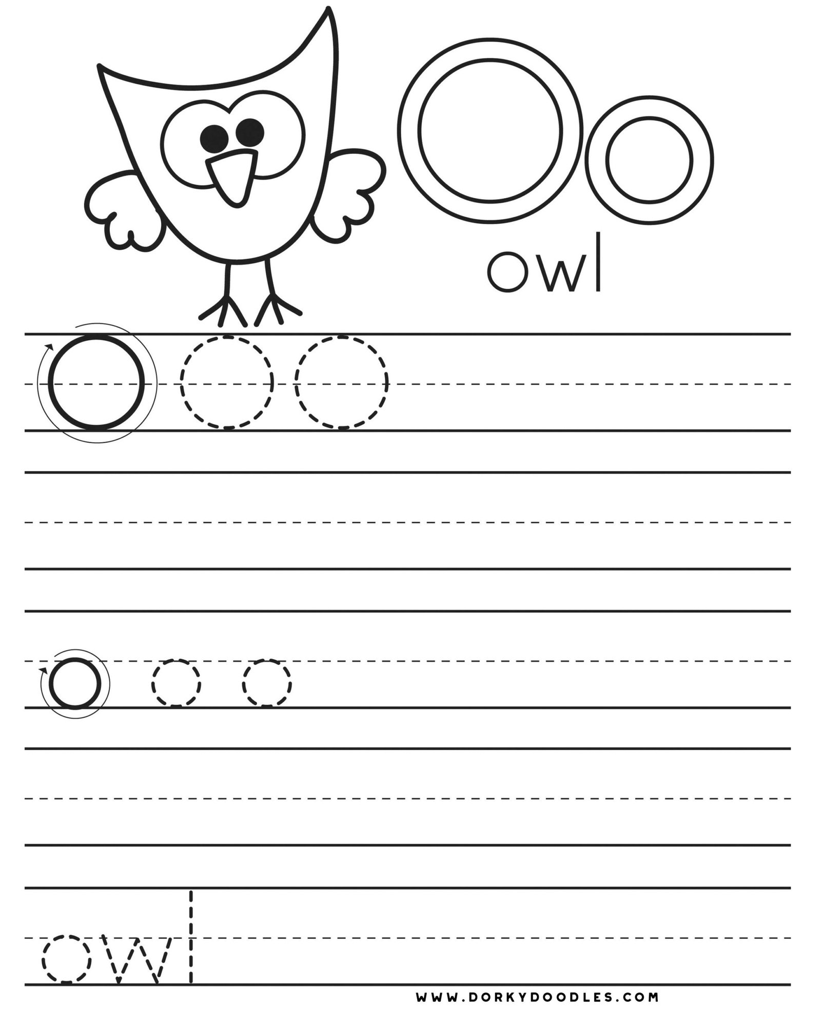 Letter Practice: O Worksheets – Dorky Doodles Letter Practice: O Worksheets – Dorky Doodles