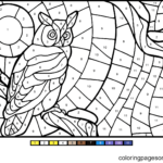 Owl Color by Number Coloring Page – Free Printable Coloring Pages