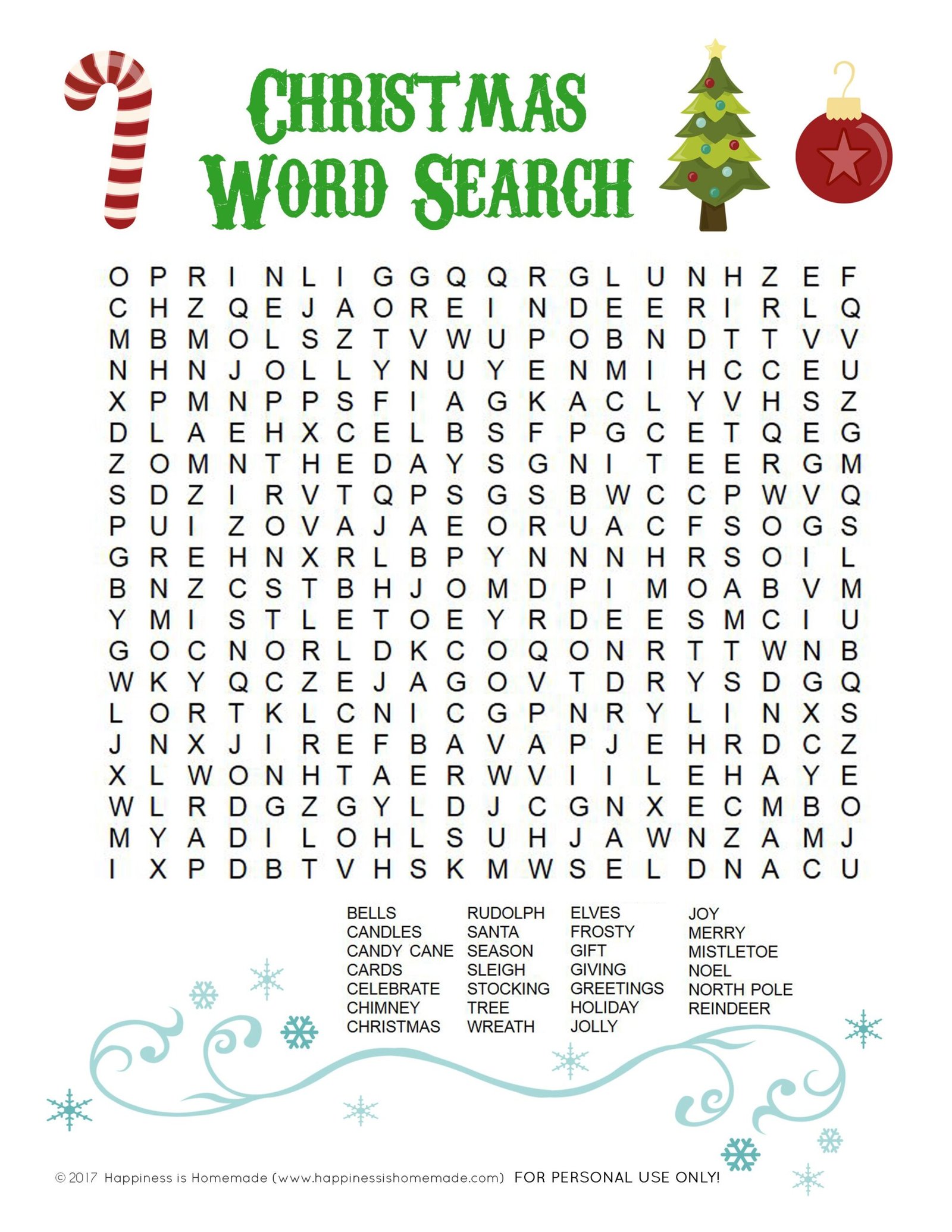 Printable Christmas Word Search for Kids & Adults - Happiness is Homemade Printable Christmas Word Search for Kids & Adults - Happiness is Homemade