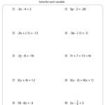Linear Equations Worksheets with Answer Key