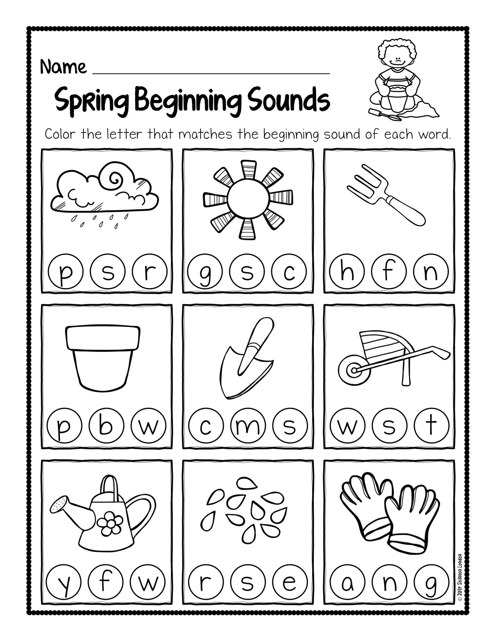 Spring Beginning Sound Worksheets.002