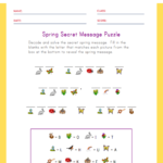 Spring Picture Cryptogram Puzzle Spring Picture Cryptogram Puzzle | Worksheets Free