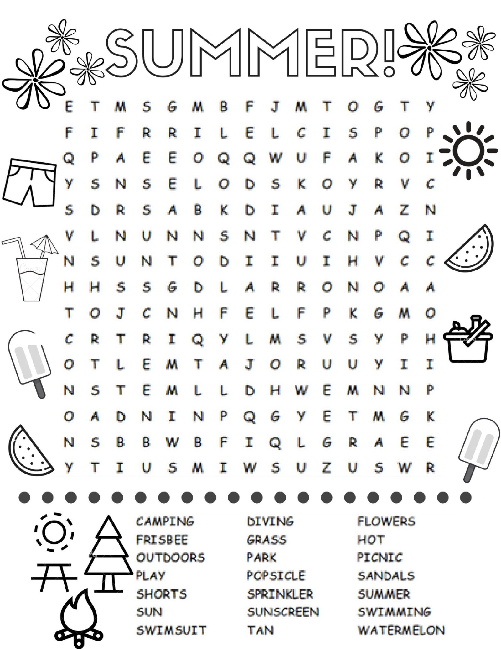 Summer Word Search Puzzles - Best Coloring Pages For Kids