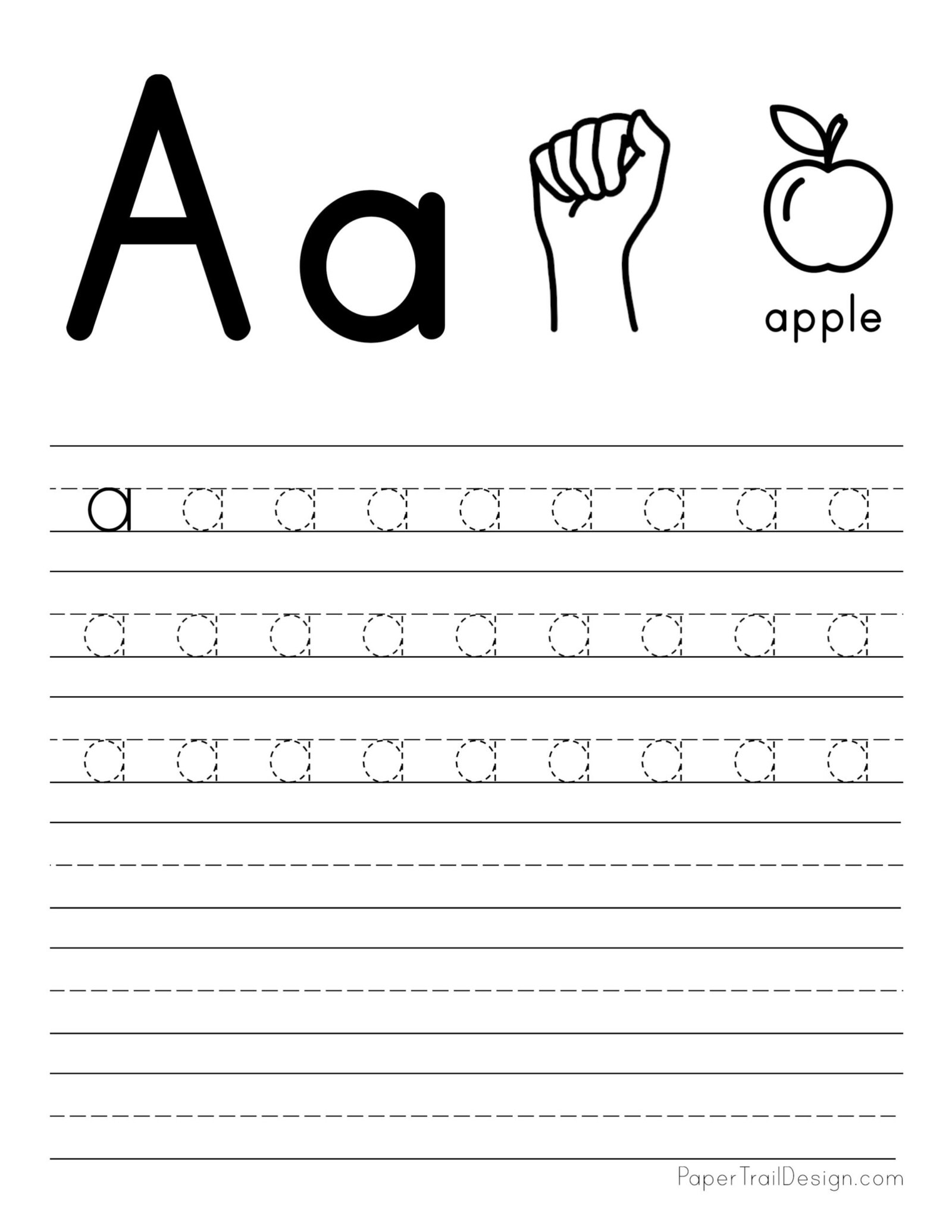 Free Letter Tracing Worksheets | Paper Trail Design