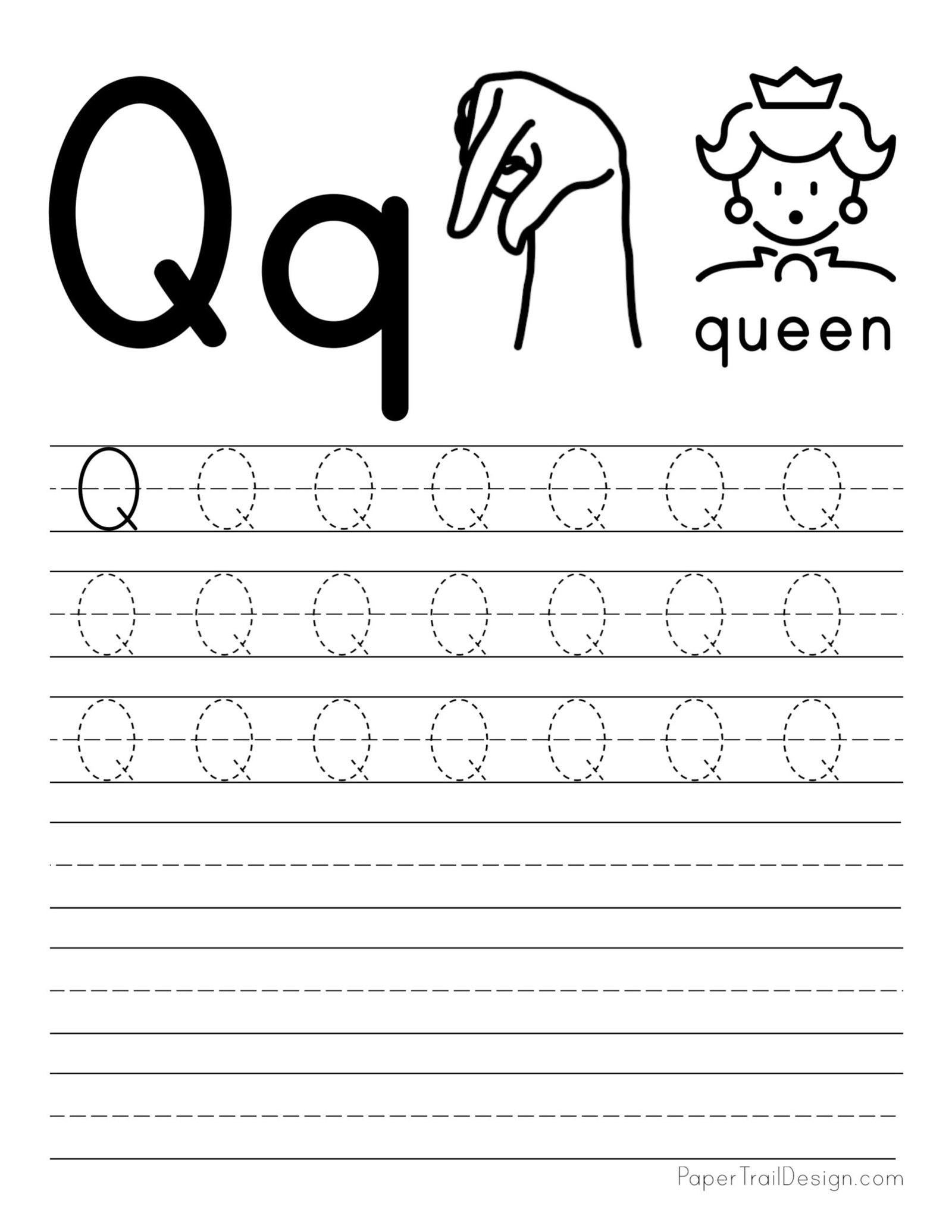 Free Letter Tracing Worksheets | Paper Trail Design